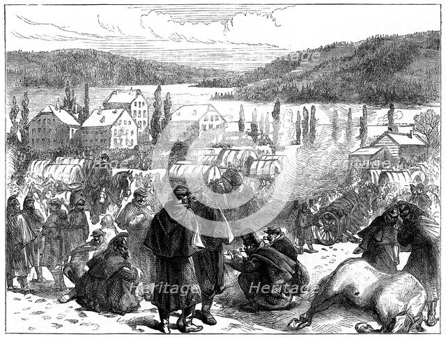 General Bourbaki's defeated French army in Switzerland, February 1871. Artist: Unknown