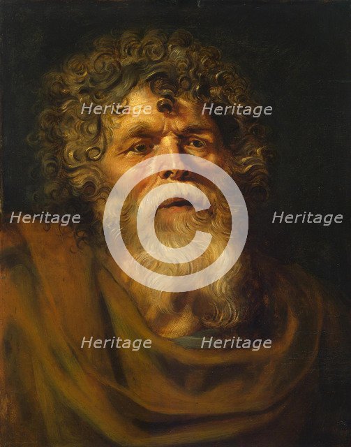 Head of an Old Man. Study for The Crown of Thorns (Ecce Homo), c. 1612. Artist: Rubens, Pieter Paul (1577-1640)