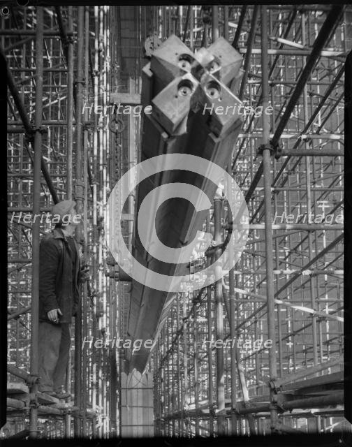 Construction of Coventry Cathedral, West Midlands, 1960. Creator: John Laing.