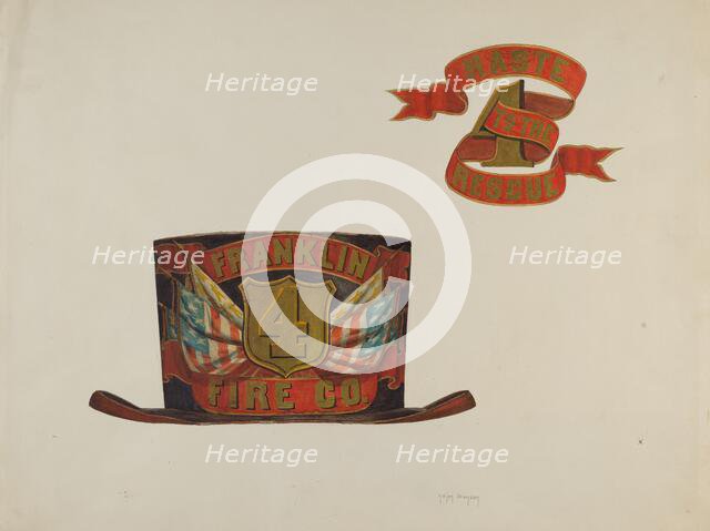 Fireman's Hat, c. 1937. Creator: Helen Bronson.