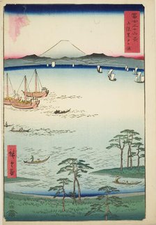 Kurodo Bay in Kazusa Province (Kazusa Kurodo no ura), from the series Thirty-six Views..., 1858. Creator: Ando Hiroshige.