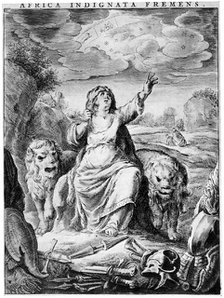 Allegorical view of Africa, early 17th century (1926).Artist: Cornelis de Visscher