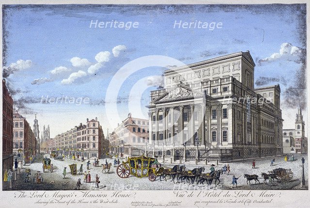 Mansion House (exterior), London, c1753. Artist: Anon