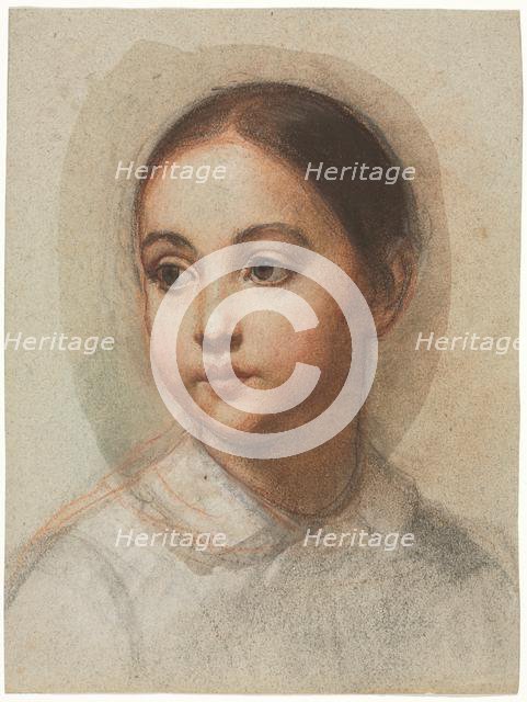 Head of a Young Girl, c. 1857. Creator: Alexandre Hesse (French, 1806-1879).