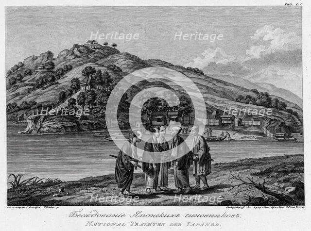 A Conversation Between Japanese Officials, 1813. Creator: Stepan Galaktionov.