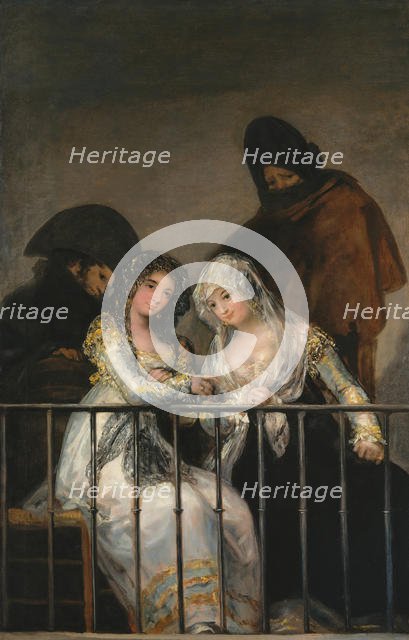 Majas on a Balcony, ca. 1800-1810. Creator: Francisco Goya.