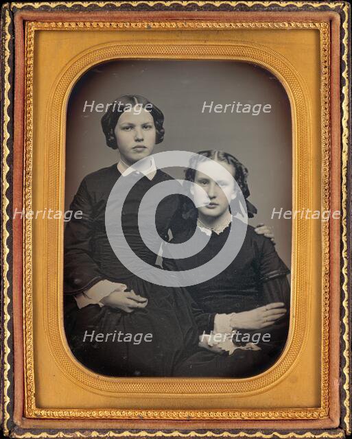 Portrait of Two Girls, c. 1853. Creator: Unknown.