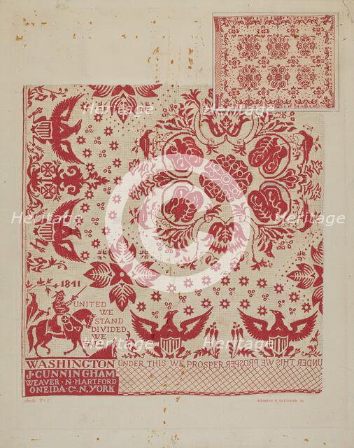 Handwoven Coverlet, 1936. Creator: Howard H. Sherman.