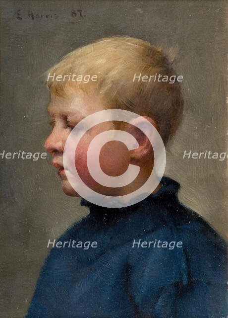 Head Of A Fisher Boy, 1887. Creator: Edwin Harris.