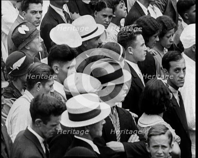 A Crowd of Civilians Listening To a Speech, 1932. Creator: British Pathe Ltd.