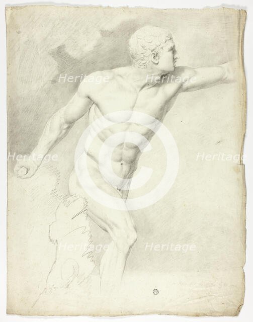 The Borghese Gladiator from the Statue in Rome, 1774. Creator: John Downman.
