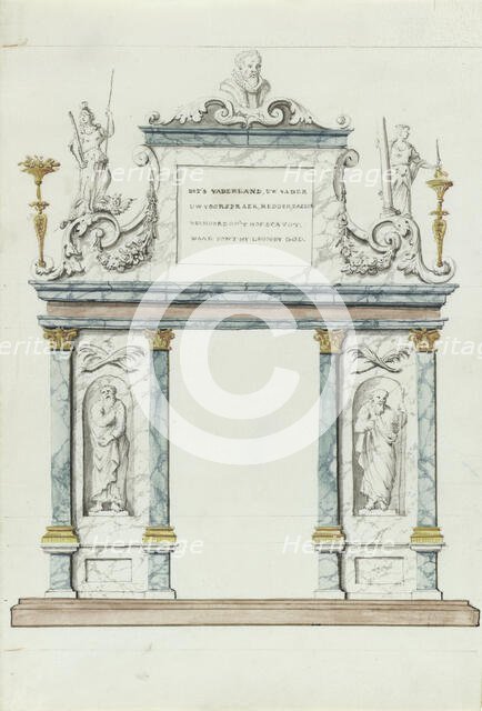 Triumphal portal: 'This Fatherland, Your Father ...', 1710-1720.  Creator: Anon.