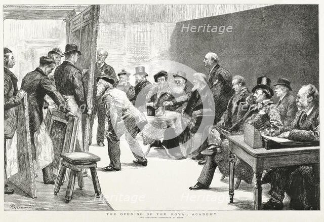 The Opening of the Royal Academy - The Selecting Committee at Work, 1887. Creator: Unknown.