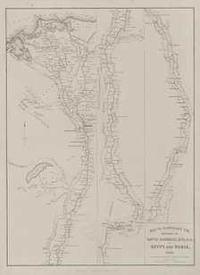 Egypt and Nubia, Volume III: Map to Illustrate the Sketches of David Roberts, Esq...1849, 1849. Creator: Louis Haghe (British, 1806-1885); F.G.Moon, 20 Threadneedle Street, London.