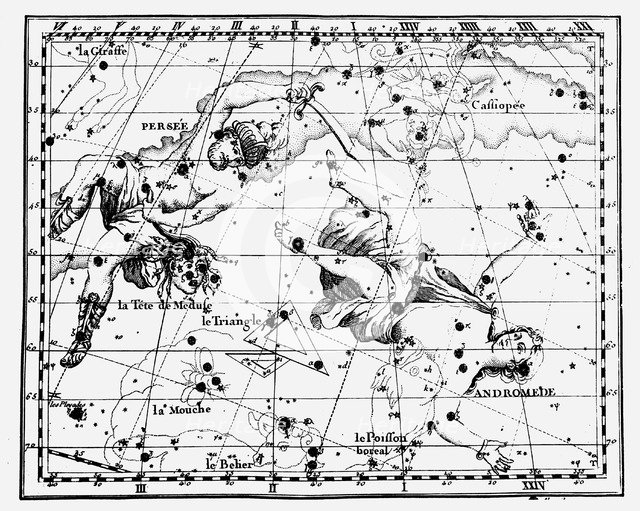 Map of stellar constellations, 1775. Artist: Anon