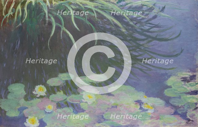 Water Lilies with Reflections of Tall Grass, 1914-1917. Artist: Monet, Claude (1840-1926)