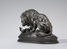 Lion Crushing a Serpent, model 1838, cast by 1873. Creator: Antoine-Louis Barye.