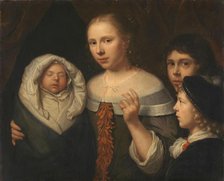 Portrait of a young woman with three children, 1650-1677. Creator: Wallerant Vaillant.