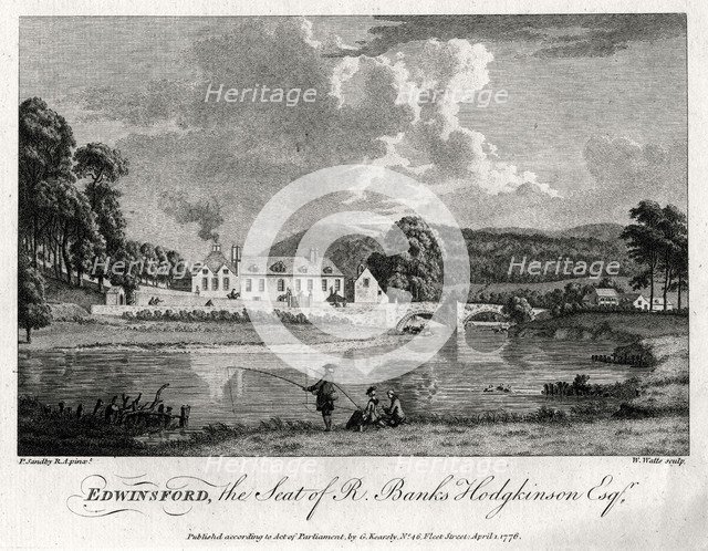 'Edwinsford, the seat of R Banks Hodgkinson Esq', Carmarthenshire, 1776. Artist: William Watts