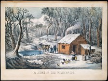 A Home in the Wilderness, 1870., 1870. Creators: Nathaniel Currier, James Merritt Ives, Currier and Ives.