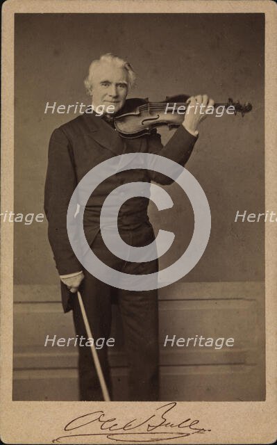 Portrait of the composer and violinist Ole Bull (1810-1880). Creator: Hanfstaengl, Franz (1804-1877).