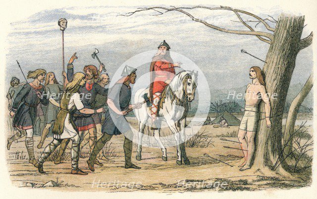 'Edmund, King of East Anglia, killed by the Danes', 9th Century (1864). Artist: James William Edmund Doyle.