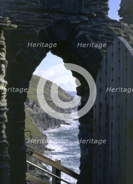 Gateway to inner ward, Tintagel Castle, Cornwall, 1998. Artist: N Corrie