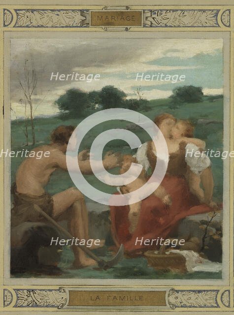 Esquisse pour la mairie du 2ème arrondissement : Education. Mariage. Patrie, 1880. Creator: Edouard Michel Lancon.