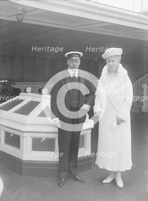 King George V and Queen Mary aboard 'HMY Victoria and Albert', 1933. Creator: Kirk & Sons of Cowes.