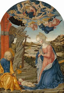 The Nativity, with God the Father Surrounded by Angels and Cherubim, c. 1470. Creator: Francesco di Giorgio Martini.