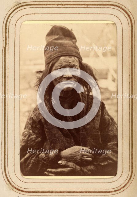 Inga Matsdotter Sjålsa, 76 years old, Sjokksjokk's Sami village, Jokkmokk's sn, 1868.  Creator: Lotten von Duben.