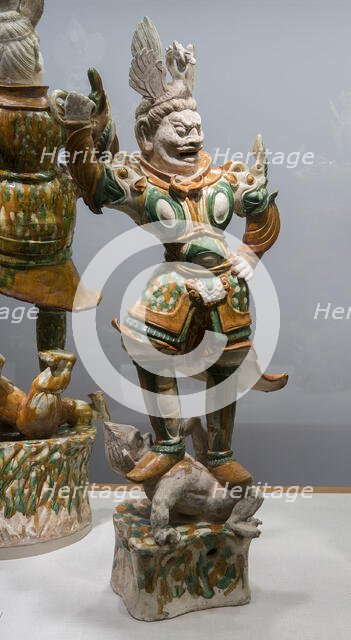 Armored Guardian King (Tianwang) Trampling Demon, Tang dynasty, 1st half of 8th century. Creator: Unknown.