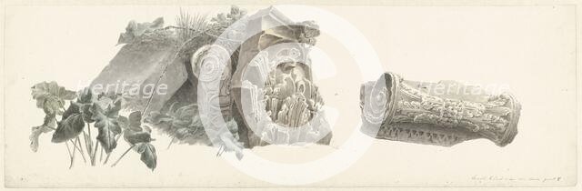 Five Capitals in the Villa Mattei in Rome, c.1809-c.1812. Creator: Josephus Augustus Knip.