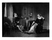 Chatelar Playing the Lute to Mary Queen of Scots, 1560s, (1860). Artist: JC Armytage