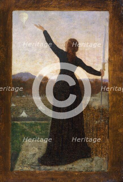 Le Ballon ("La Ville de Paris investie, confie à l'air son appel à la France"). Allégorie..., c1870. Creator: Pierre Puvis de Chavannes.