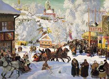 'Shrovetide', 1919.  Artist: Boris Mikhajlovich Kustodiev 