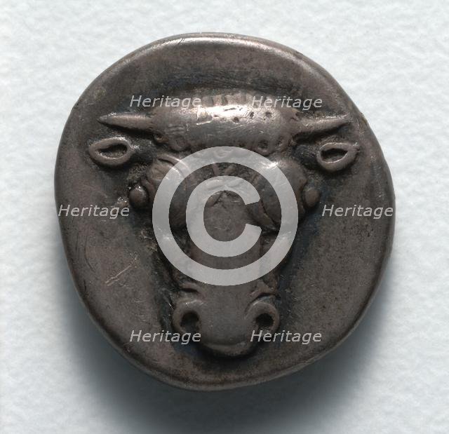 Half Drachm: Bull's Head Facing (obverse), 550-421 BC. Creator: Unknown.