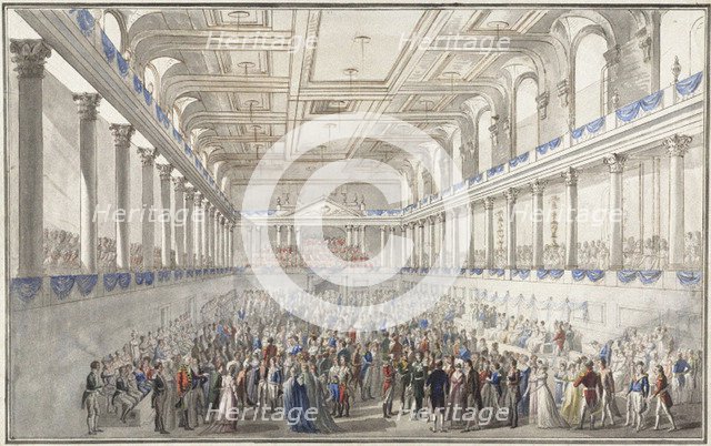 Redoute paré during the Congress of Vienna on October 9, 1814, c. 1815. Artist: Hoechle, Johann Nepomuk (1790-1835)