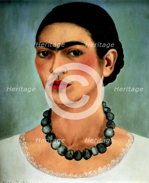 Self-Portrait with Necklace, 1933. Creator: Frida Kahlo.