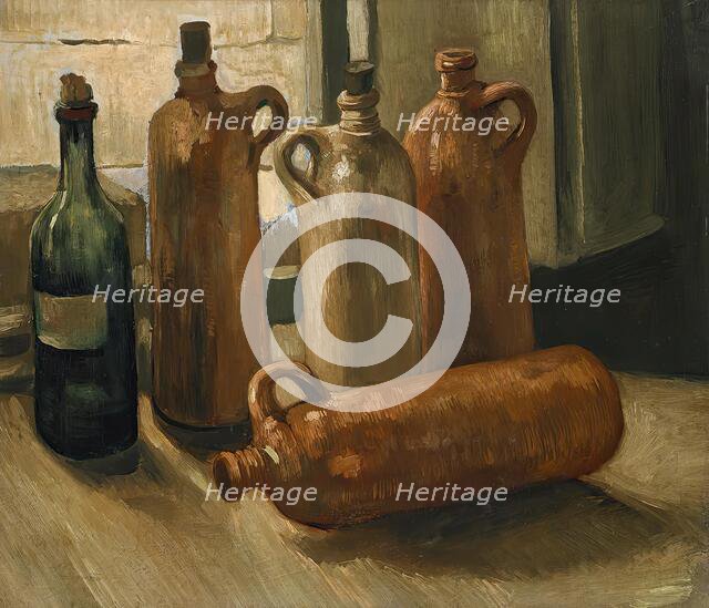 Still life with five bottles, 1884. Creator: Vincent van Gogh.