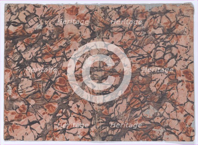 Book cover with marbled pattern, 19th century. Creator: Anon.