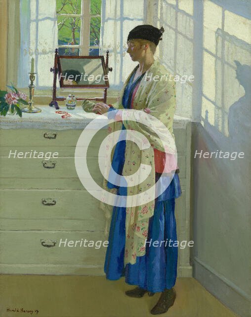 The Blue Gown, 1917. Creator: Harvey, Harold (1874-1941).
