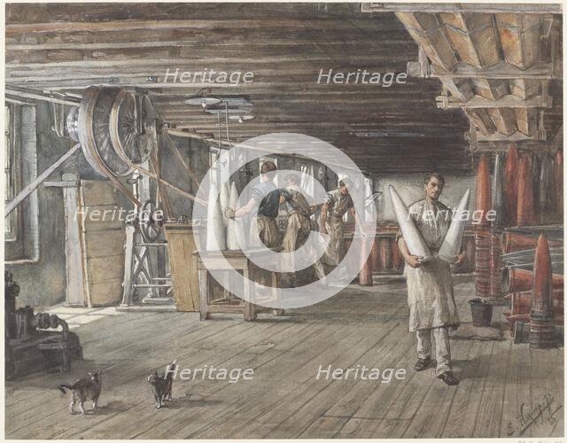 Interior of the sugar factory of the Vom Rath company, 1885. Creator: Ernst Witkamp.