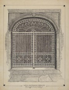 Wrought Iron Gate, c. 1936. Creator: Al Curry.