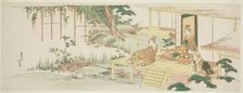 Admiring wisteria, Japan, c. 1801/07. Creator: Hokusai.