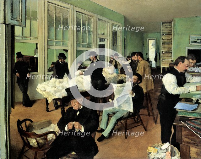 A Cotton Office in New Orleans (Le Bureau de coton à La Nouvelle-Orléans), 1873. Artist: Degas, Edgar (1834-1917)