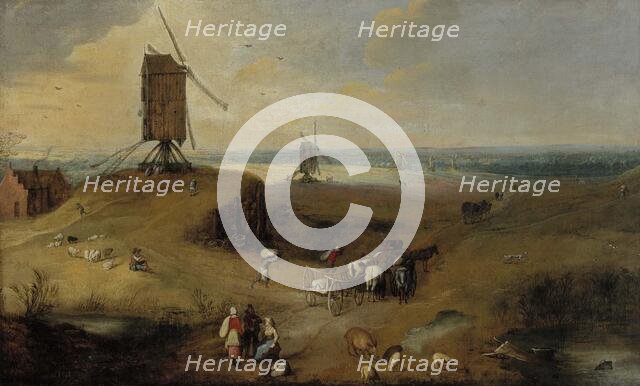 Windmill landscape in Flanders, 1607-1635. Creator: Joos de Momper, the younger.