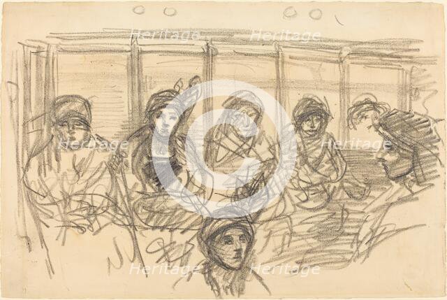 Riders on the Metro, c. 1890. Creator: Theophile Alexandre Steinlen.