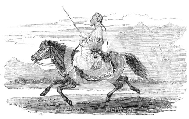 Sketches in Cashmere - Tartar of Ladak, and Yarkund Pony, 1857. Creator: Unknown.