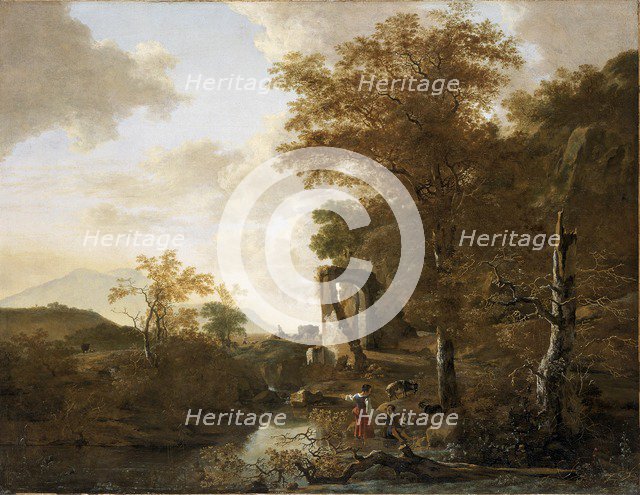 'Landscape with arched gateway', c1654. Artist: Adam Pynacker
